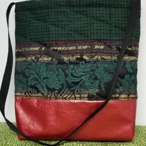 Handmade Red & Green Floral Bag